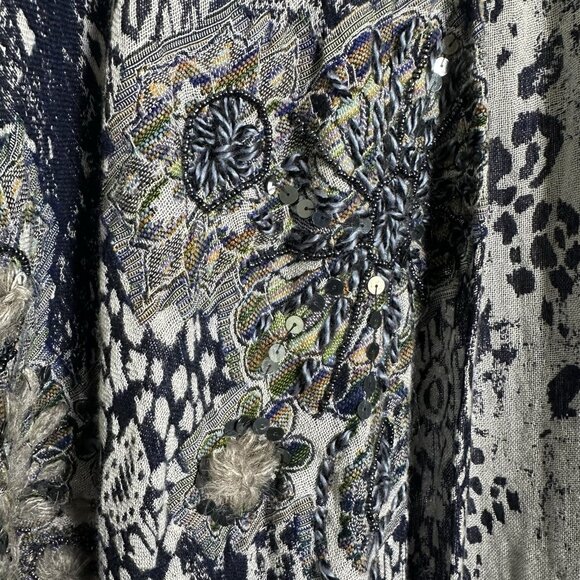 Soft Surroundings Kimono S/M Emory Cardi Embroidered Cardigan Poncho Topper NEW - Picture 11 of 14